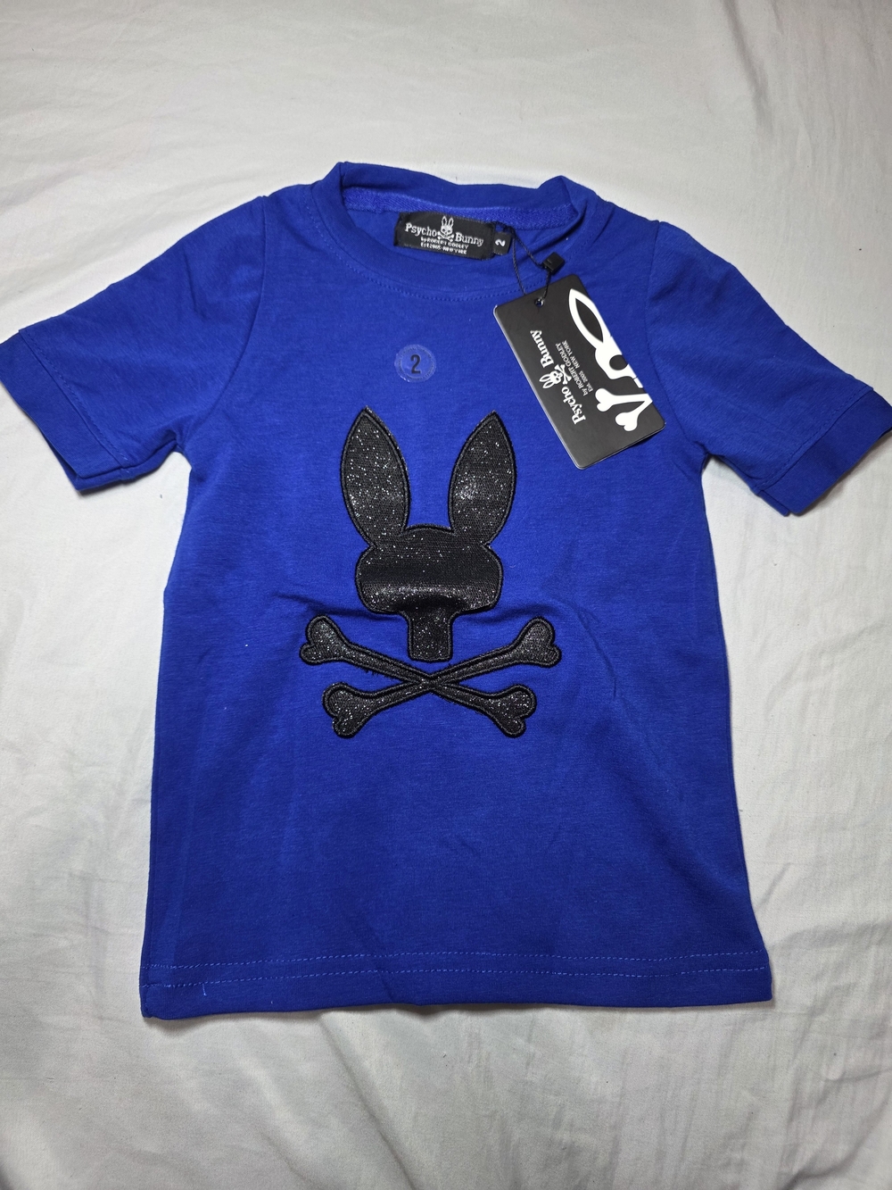 Psycho Bunny Royal Blue Tee with Black Bunny Skull